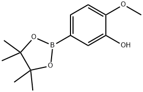 2-甲氧基-5-(4,4,5,5-四甲基-1,3,2-二氧杂硼杂环戊烷-2-基)苯酚 结构式