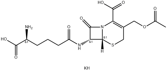 [6R-[6alpha,7beta(S*)]]-3-(acetoxymethyl)-7-(5-amino-5-carboxyvalerylamino)-8-oxo-5-thia-1-azabicyclo[4.2.0]oct-2-ene-2-carboxylic acid, potassium salt 结构式