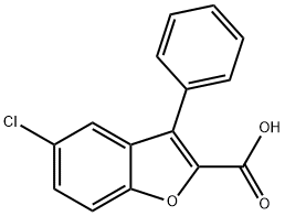 5-CHLORO-3-PHENYL-1-BENZOFURAN-2-CARBOXYLIC ACID 结构式