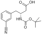 N-叔丁氧羰基-(R)-3-氨基-4-(3-氰基苯基)丁酸 结构式