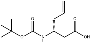 BOC-(R)-3-氨基-5-己烯酸 结构式