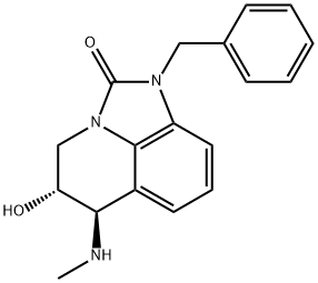 (5R,6R)-1-BENZYL-5-HYDROXY-6-(METHYLAMINO)-5,6-DIHYDRO-4H-IMIDAZO[4,5,1-IJ]CHINOLINE-2(1H)-ON 结构式