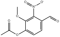 4-甲酰-2-甲氧基-3-硝基乙酸苯酯 结构式