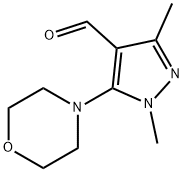 1,3-二甲基-5-吗啉-1H-吡唑-4-甲醛 结构式