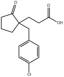 3-[1-[(4-chlorophenyl)methyl]-2-oxo-cyclopentyl]propanoic acid 结构式