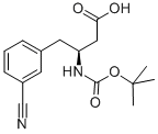 N-叔丁氧羰基-(S)-3-氨基-4-(3-氰基苯基)丁酸 结构式