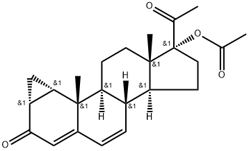 17-羟基-1A,2A-亚甲基孕-4,6-二烯-3,20-二酮醋酸酯 结构式