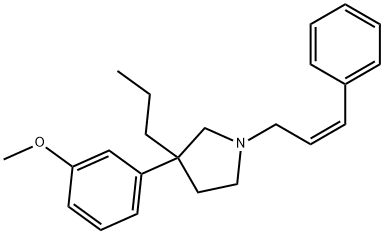 3-(3-Methoxyphenyl)-1-(3-phenyl-2-propenyl)-3-propylpyrrolidine 结构式