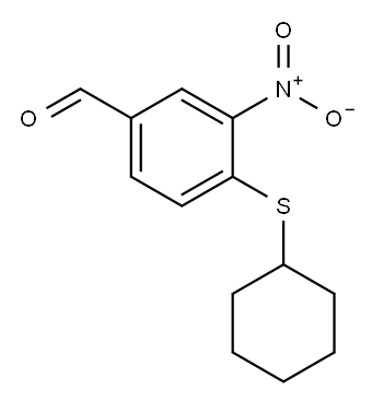 4-(环己硫基)-3-硝基苯甲醛 结构式