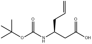 BOC-(S)-3-氨基-5-己烯酸 结构式