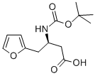 N-叔丁氧羰基-(R)-3-氨基-4-(2-呋喃基)丁酸 结构式