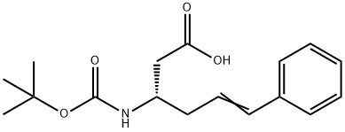 (3S)-3-[[叔丁氧羰基]氨基]-6-苯基-5-己烯酸 结构式