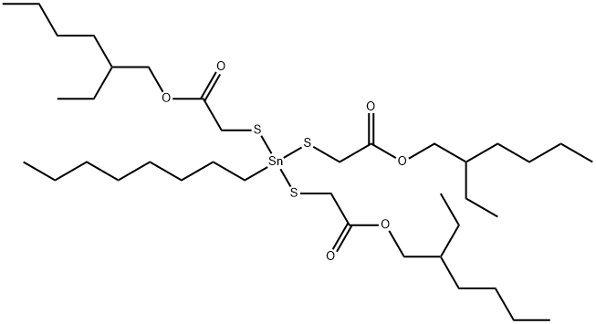 2-ethylhexyl 10-ethyl-4-[[2-[(2-ethylhexyl)oxy]-2-oxoethyl]thio]-4-octyl-7-oxo-8-oxa-3,5-dithia-4-stannatetradecanoate  结构式