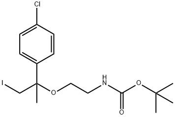 叔丁基-2-[1-(4-氯苯基)-2-碘-1-甲基]乙氧基乙氨 结构式