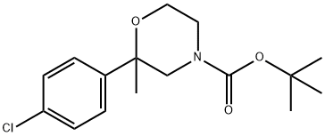 2-(4-氯苯基)-2-N-甲基吗啡啉-4-羧酸叔丁酯 结构式
