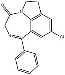 9-Chloro-6,7-dihydro-1-phenylpyrrolo[3,2,1-jk][1,4]benzodiazepin-4(3H)-one 结构式