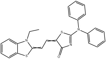 2-(diphenylamino)-5-[(3-ethyl-3H-benzothiazol-2-ylidene)ethylidene]thiazol-4(5H)-one  结构式