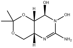 4H-1,3-Dioxino[5,4-d]pyrimidin-8-ol, 6-amino-4a,7,8,8a-tetrahydro-7-hydroxy-2,2-dimethyl-, (4aR,8R,8aS)- (9CI) 结构式