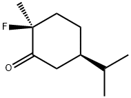 Cyclohexanone, 2-fluoro-2-methyl-5-(1-methylethyl)-, (2S,5R)- (9CI) 结构式