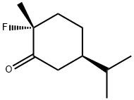 Cyclohexanone, 2-fluoro-2-methyl-5-(1-methylethyl)-, (2R,5R)- (9CI) 结构式