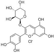 矢车菊素-3-阿拉伯糖苷 结构式