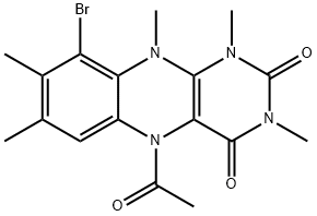 Benzo[g]pteridine-2,4(1H,3H)-dione,  5-acetyl-9-bromo-5,10-dihydro-1,3,7,8,10-pentamethyl- 结构式