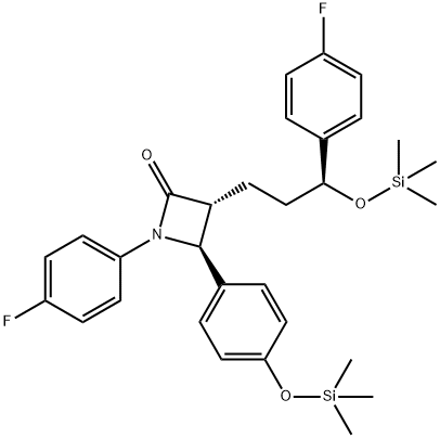(3R,4S)-1-(4-氟苯基)-3-((S)-3-(4-氟苯基-3-(三甲基硅氧基)丙基)-4-(4-(三甲基硅氧基)苯基)氮杂环丁烷-2-酮 结构式