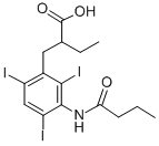 2-[3-(butyrylamino)-2,4,6-triiodobenzyl]butyric acid 结构式