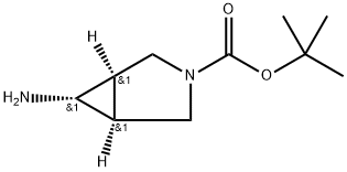 REL-(1R,5S,6S)-6-氨基-3-氮杂双环[3.1.0]己烷-3-羧酸叔丁酯 结构式