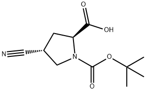 N-叔丁氧羰基-反-4-氰基-L-脯氨酸 结构式