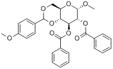 甲基 4,6-O-[(S)-(4-甲氧基苯基)亚甲基]-ALPHA-D-吡喃半乳糖苷二苯甲酸酯 结构式