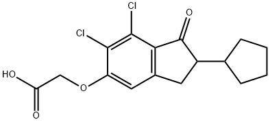 [(6,7-Dichloro-2-cyclopentyl-2,3-dihydro-1-oxo-1H-inden-5-yl)oxy]acetic acid 结构式