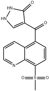 3H-Pyrazol-3-one,  1,2-dihydro-4-[[8-(methylsulfonyl)-5-quinolinyl]carbonyl]- 结构式