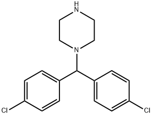 1-(4,4\\\'-二氯二苯甲基)哌嗪 结构式