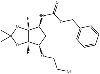 N-[(3AS,4R,6S,6AR)-四氢-6-(2-羟基乙氧基)-2,2-二甲基-4H-环戊烯并-1,3-二氧杂环戊烷-4-基]氨基甲酸苯甲酯 结构式