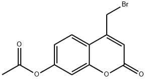 7-乙酰氧基-4-溴甲基香豆素[用于高效液相色谱标记] 结构式