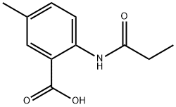 Benzoic acid, 5-methyl-2-[(1-oxopropyl)amino]- (9CI) 结构式