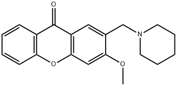 3-Methoxy-2-(piperidinomethyl)-9H-xanthen-9-one 结构式