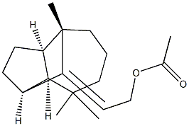 [1S-(1alpha,3abeta,4alpha,8abeta)]-2-(decahydro-4,8,8-trimethyl-1,4-methanoazulen-9-ylidene)ethyl acetate 结构式