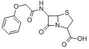 (6R)-3,3-Didemethyl-6-[(phenoxyacetyl)amino]penicillanic acid 结构式