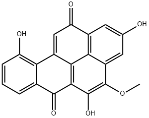 2,5,10-Trihydroxy-4-methoxybenzo[a]pyrene-6,12-dione 结构式