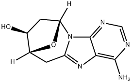 2',5'-DIDEOXY-8,5'-CYCLOADENOSINE 结构式