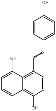 4-(p-Hydroxystyryl)-1,5-naphthalenediol 结构式