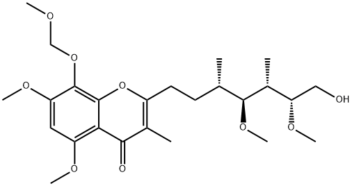 2-[(3S,4S,5S,6R)-7-Hydroxy-4,6-diMethoxy-3,5-diMethylheptyl]-5,7-diMethoxy-8-(MethoxyMethoxy)-3-Methyl-2,3-dihydro-4H-1-benzopyran-4-one 结构式