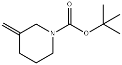 1-叔丁氧羰基-3-亚甲基哌啶 结构式