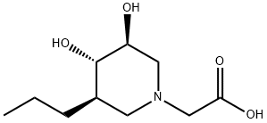 1-Piperidineacetic acid, 3,4-dihydroxy-5-propyl-, (3S,4S,5R)- (9CI) 结构式