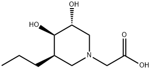 1-Piperidineacetic acid, 3,4-dihydroxy-5-propyl-, (3R,4R,5R)- (9CI) 结构式