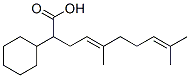 (4E)-2-cyclohexyl-5,9-dimethyl-deca-4,8-dienoic acid 结构式