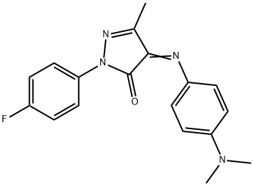 4-[[p-(Dimethylamino)phenyl]imino]-1-(p-fluorophenyl)-3-methyl-2-pyrazolin-5-one 结构式