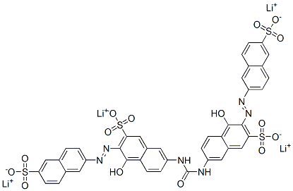 tetralithium 7,7'-(carbonyldiimino)bis[4-hydroxy-3-[(6-sulphonato-2-naphthyl)azo]naphthalene-2-sulphonate] 结构式